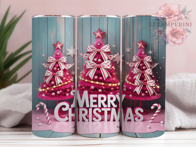 Cute Pink Christmas Tree Tumbler, Let It Snow Sublimation Design, Festive Holiday Cup Art, 20oz Xmas Tumbler, Whimsical Pink Tree Mug, Stylish Christmas Cup, Cozy Holiday Wrap Sublimation Li Zamperini 