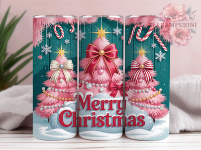 Cute Pink Christmas Tree Tumbler, Let It Snow Sublimation Design, Festive Holiday Cup Art, 20oz Xmas Tumbler, Whimsical Pink Tree Mug, Stylish Christmas Cup, Cozy Holiday Wrap Sublimation Li Zamperini 