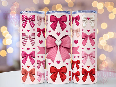 Cute Pink Coquette Bow Tumbler, Cute Valentine Wrap, Girly Bow Cup, Romantic Sublimation Design, Valentine Gift Tumbler, Sweet Pink Bow Wrap, Adorable Love Cup Sublimation SvggirlplusArt 