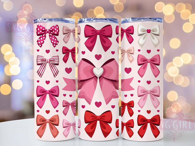Cute Pink Coquette Bow Tumbler, Cute Valentine Wrap, Girly Bow Cup, Romantic Sublimation Design, Valentine Gift Tumbler, Sweet Pink Bow Wrap, Adorable Love Cup Sublimation SvggirlplusArt 