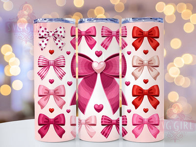 Cute Pink Coquette Bow Tumbler, Cute Valentine Wrap, Girly Bow Cup, Romantic Sublimation Design, Valentine Gift Tumbler, Sweet Pink Bow Wrap, Adorable Love Cup Sublimation SvggirlplusArt 