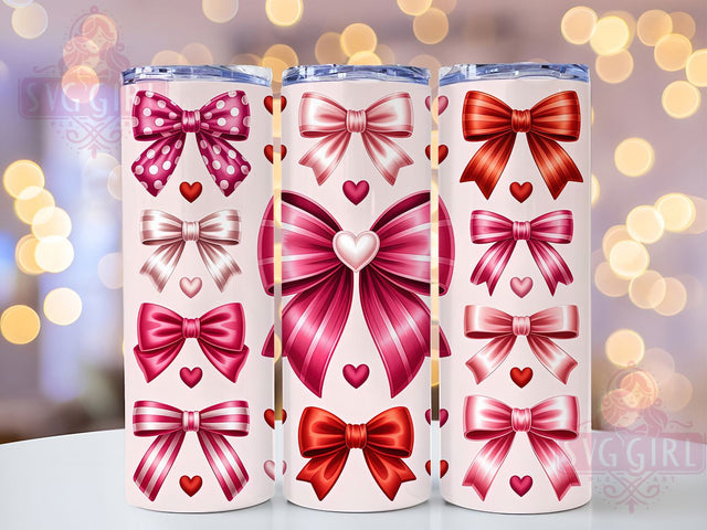Cute Pink Coquette Bow Tumbler, Cute Valentine Wrap, Girly Bow Cup, Romantic Sublimation Design, Valentine Gift Tumbler, Sweet Pink Bow Wrap, Adorable Love Cup Sublimation SvggirlplusArt 