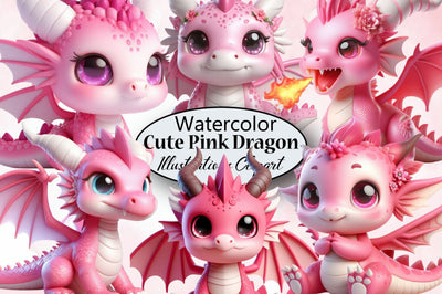 Cute Pink Dragon Sublimation Clipart PNG Sublimation SVGArt 