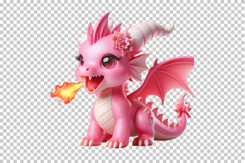 Cute Pink Dragon Sublimation Clipart PNG Sublimation SVGArt 