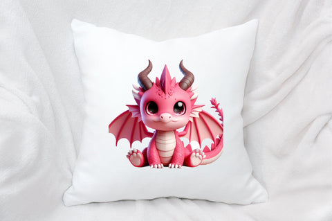 Cute Pink Dragon Sublimation Clipart PNG Sublimation SVGArt 