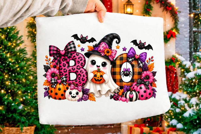 Cute Pink Halloween Boo Ghost Pumpkin Sublimation SVGArt 