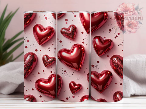 Cute Pink Heart Valentines Love Tumbler Wrap, Valentines Day Wrap, Love Tumbler, 20oz Drinkware, Heart Sublimation, Valentine Gifts, Romantic Tumbler Design Sublimation Li Zamperini 