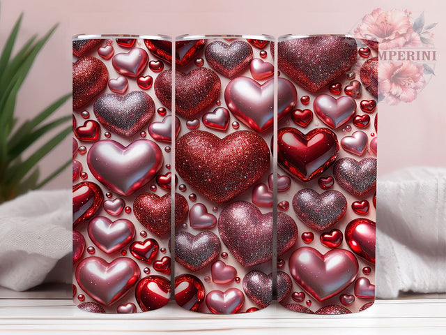 Cute Pink Heart Valentines Love Tumbler Wrap, Valentines Day Wrap, Love Tumbler, 20oz Drinkware, Heart Sublimation, Valentine Gifts, Romantic Tumbler Design Sublimation Li Zamperini 