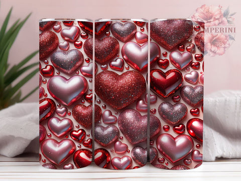 Cute Pink Heart Valentines Love Tumbler Wrap, Valentines Day Wrap, Love Tumbler, 20oz Drinkware, Heart Sublimation, Valentine Gifts, Romantic Tumbler Design Sublimation Li Zamperini 