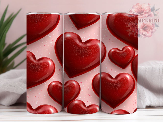 Cute Pink Heart Valentines Love Tumbler Wrap, Valentines Day Wrap, Love Tumbler, 20oz Drinkware, Heart Sublimation, Valentine Gifts, Romantic Tumbler Design Sublimation Li Zamperini 