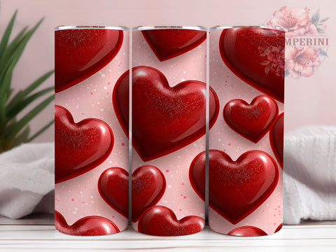 Cute Pink Heart Valentines Love Tumbler Wrap, Valentines Day Wrap, Love Tumbler, 20oz Drinkware, Heart Sublimation, Valentine Gifts, Romantic Tumbler Design Sublimation Li Zamperini 