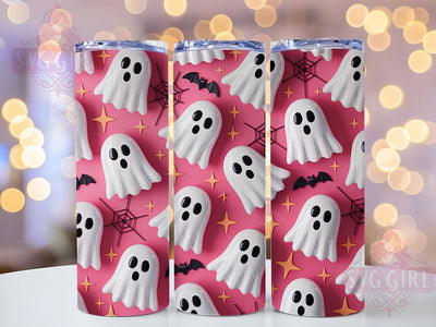 Cute Pink Kawaii Ghost Halloween Tumbler, Girly Ghost Wrap, Cute Spooky Sublimation, Pastel Halloween Drinkware, Coquette Ghost Cup, Kawaii Pink Ghost Tumbler, Pretty Halloween Design Sublimation SvggirlplusArt 