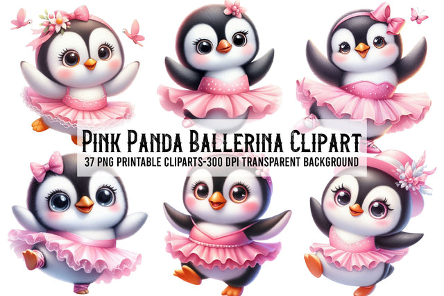 Cute Pink Panda Ballerina Clipart Png Sublimation Rupkotha 
