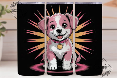 Cute Pink Puppy 20oz Tumbler Wrap Sublimation sassyprint 
