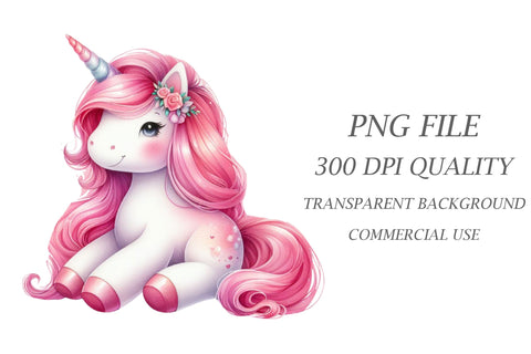 Cute Pink Unicorn Sublimation Clipart Sublimation Rupkotha 