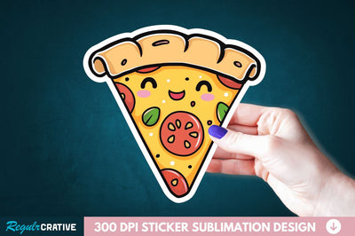 Cute Pizza Sticker Clipart Sublimation Regulrcrative 
