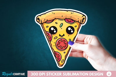 Cute Pizza Sticker Clipart Sublimation Regulrcrative 