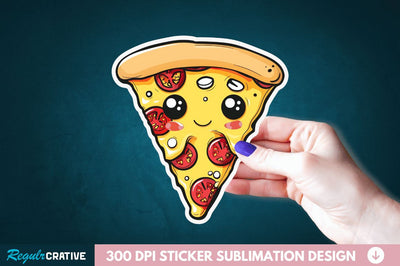 Cute Pizza Sticker Clipart Sublimation Regulrcrative 