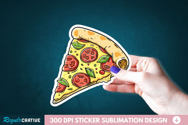 Cute Pizza Sticker Clipart Sublimation Regulrcrative 