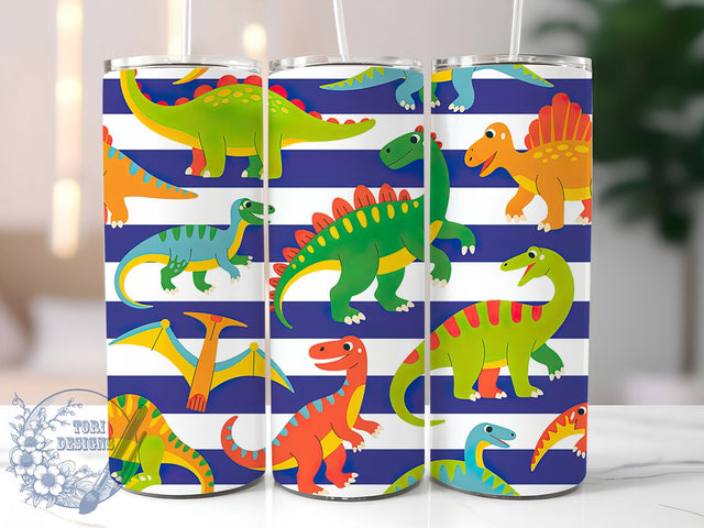 Cute Playful Dinosaur Tumbler, Adorable Dino Tumbler, Dino 20oz Wrap, Sublimation Design, Fun Dino Gift, Playful Dinosaur Wrap, Whimsical Dino Tumbler Sublimation ToriDesigns 