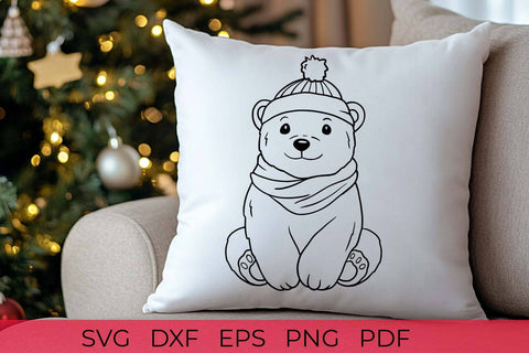 Cute polar bear in hat SVG | Christmas SVG file SVG Irina Ostapenko 