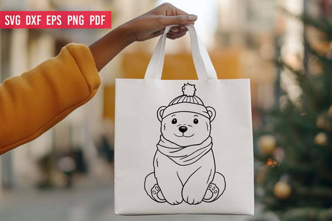 Cute polar bear in hat SVG | Christmas SVG file SVG Irina Ostapenko 