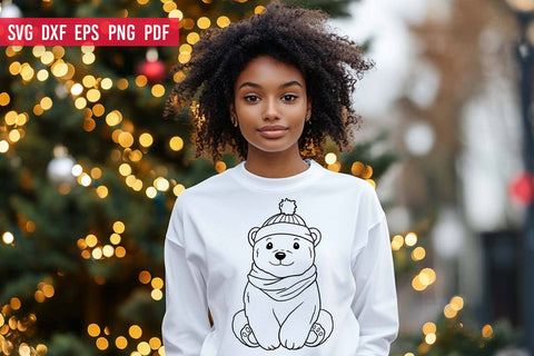 Cute polar bear in hat SVG | Christmas SVG file SVG Irina Ostapenko 