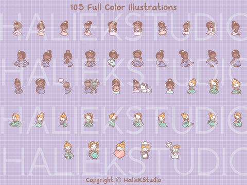 Cute Princesses Color SVG PNG Design Set SVG HalieKStudio 