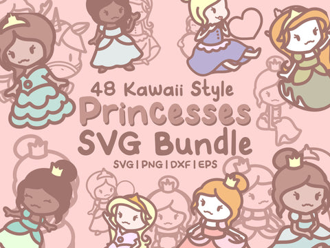 Cute Princesses SVG Design Set SVG HalieKStudio 