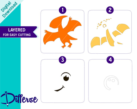 Cute Pterodactyl SVG | Dinosaur SVG SVG Differse 