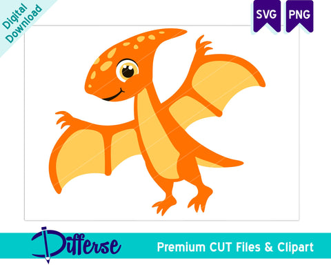 Cute Pterodactyl SVG | Dinosaur SVG SVG Differse 