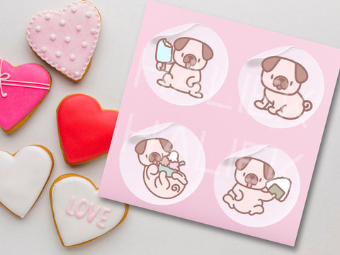 Cute Pug Dogs Color SVG PNG Design Set SVG HalieKStudio 