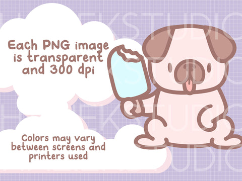 Cute Pug Dogs Color SVG PNG Design Set SVG HalieKStudio 