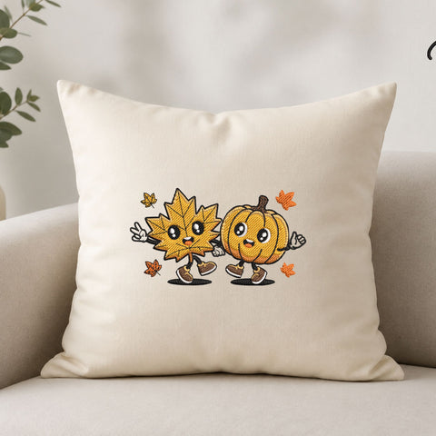 Cute Pumpkin and Maple Leaf Machine Embroidery Design – Fall Autumn Thanksgiving Embroidery File Embroidery/Applique DESIGNS PatternFeed8 