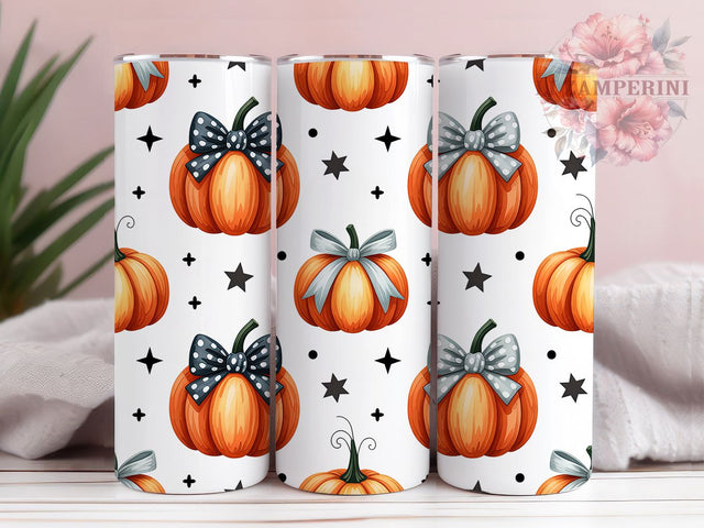 Cute Pumpkin Bow Halloween Fall Tumbler, Halloween Fall 20Oz Sublimation, Spooky Autumn Coffee Cup, Rustic Harvest Mug Wrap, Girly Halloween Drinkware Design, Farmhouse Pumpkin Cup, Trick Or Treat Tumbler Sublimation Li Zamperini 