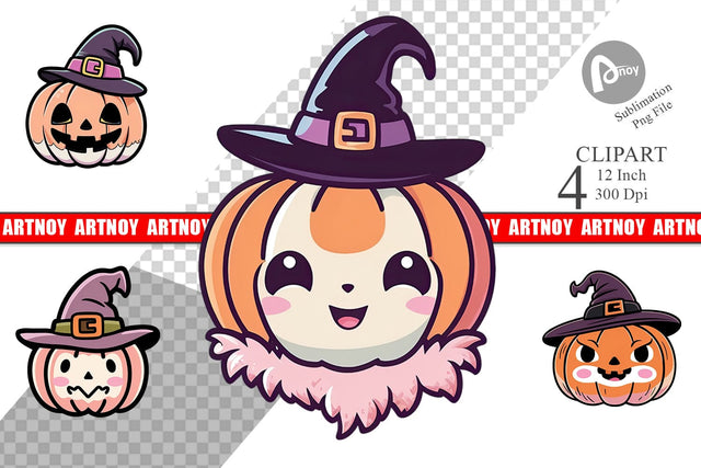 Cute Pumpkin Clipart Sublimation artnoy 