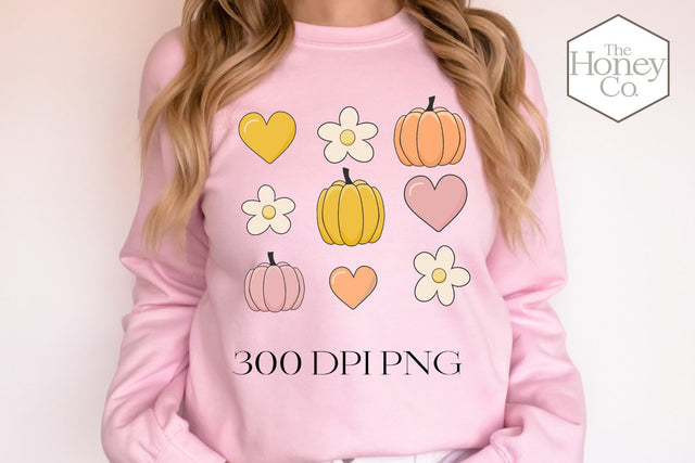 Cute Pumpkin Doodles Pastel Sublimation Print File Sublimation The Honey Company 