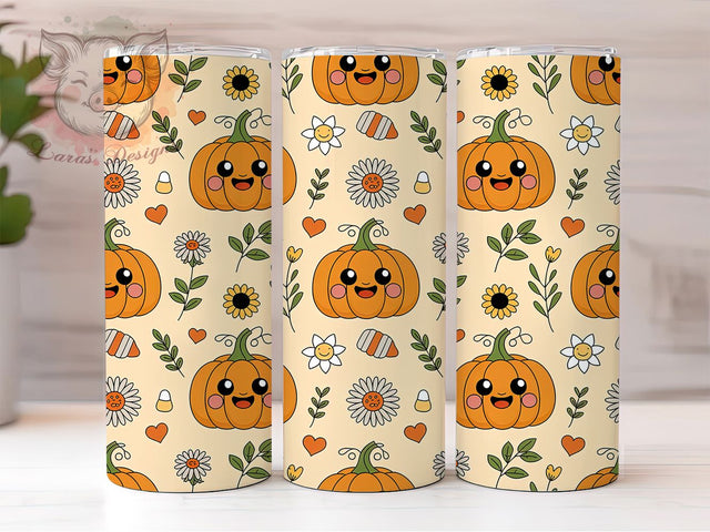 Cute Pumpkin Gingham Plaid Fall Tumbler, Autumn Plaid Cup Wrap, 20Oz Sublimation Design, Rustic Fall Coffee Mug, Farmhouse Autumn Drinkware, Pumpkin Lover Gift, Harvest Season Tumbler Sublimation Lara' s Designs 