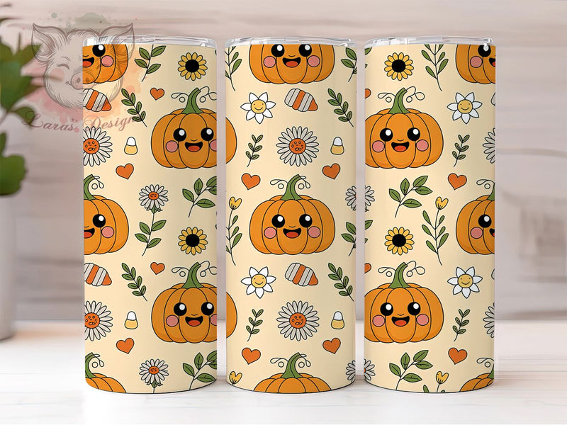 Cute Pumpkin Gingham Plaid Fall Tumbler, Autumn Plaid Cup Wrap, 20Oz Sublimation Design, Rustic Fall Coffee Mug, Farmhouse Autumn Drinkware, Pumpkin Lover Gift, Harvest Season Tumbler Sublimation Lara' s Designs 