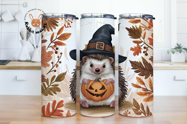 Cute Pumpkin Hedgehog Tumbler Wrap 20oz Skinny Sublimation Tumbler Download Fall Tumbler Design Digital Png Pumpkin Tumbler Autumn Floral Sublimation Rabbitmakies 