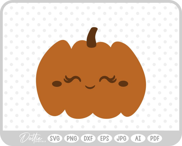 Cute Pumpkin Jack o Lantern SVG DottieDigitals 