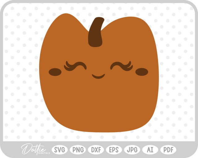 Cute Pumpkin Jack o Lantern SVG DottieDigitals 