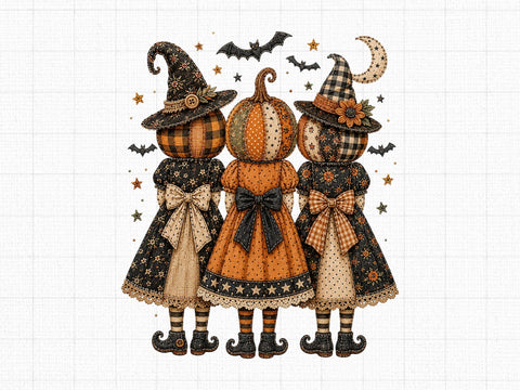 Cute Pumpkin Witch Sisters PNG Clipart SVG artprintfile 