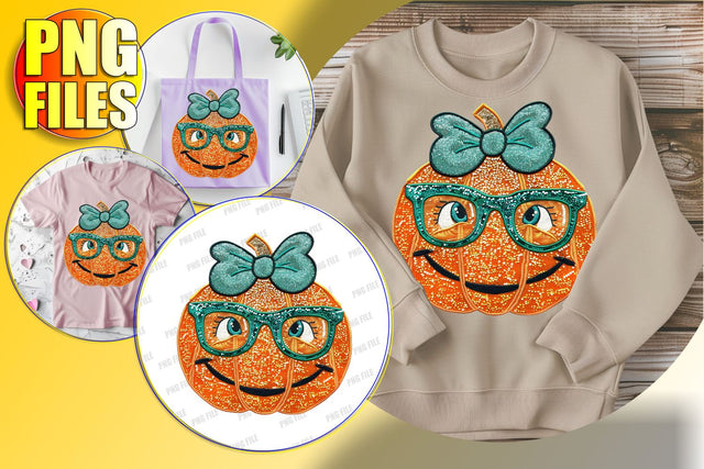 Cute Pumpkin with Bow Clipart for Halloween Sublimation Sublimation afrosvg 