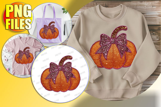 Cute Pumpkin with Bow for Sublimation - Fall Clipart PNG Sublimation afrosvg 
