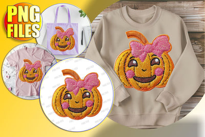 Cute Pumpkin with Bow Halloween Sublimation Design Sublimation afrosvg 