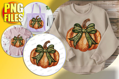 Cute Pumpkin with Bow Halloween Sublimation Design Sublimation afrosvg 