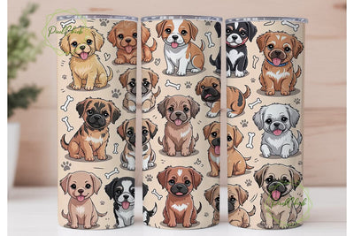 Cute Puppies 20oz Tumbler Wrap Sublimation PixelChick 