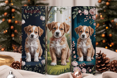 Cute Puppy 20oz Tumbler Wrap Sublimation DesignSVG 