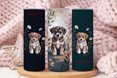 Cute Puppy 20oz Tumbler Wrap Sublimation DesignSVG 